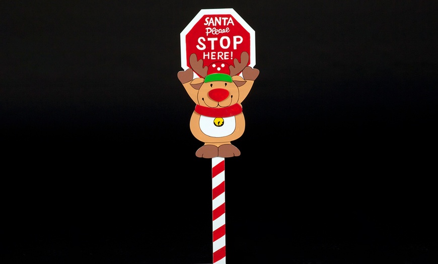 Image 5: Santa Stop Here Garden Stake