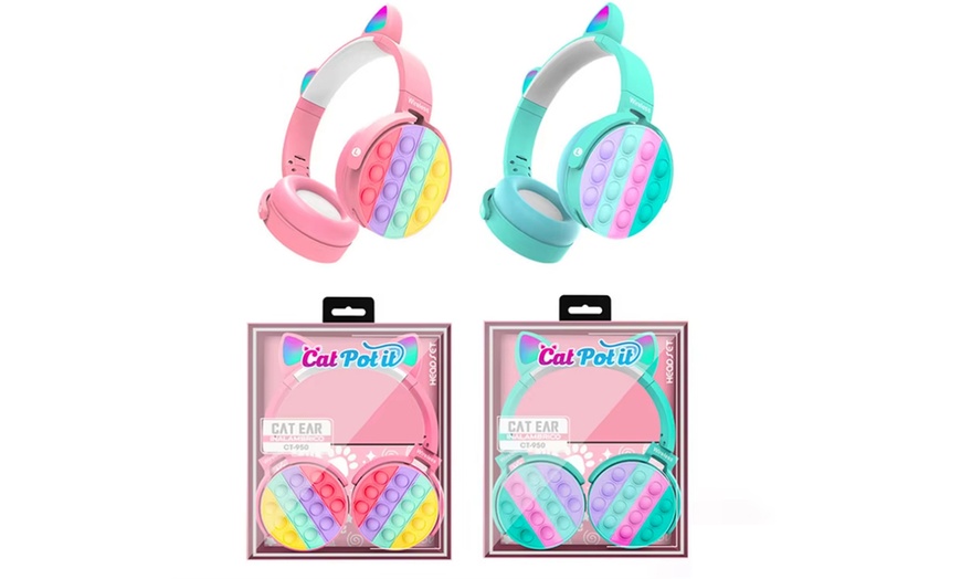 Image 1: Fidget Rainbow Pop-On-It  Bluetooth Headphone