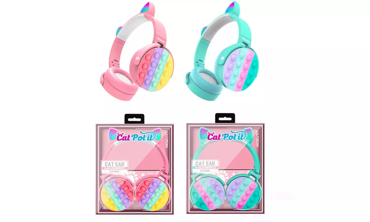 Fidget Rainbow Pop-On-It  Bluetooth Headphone