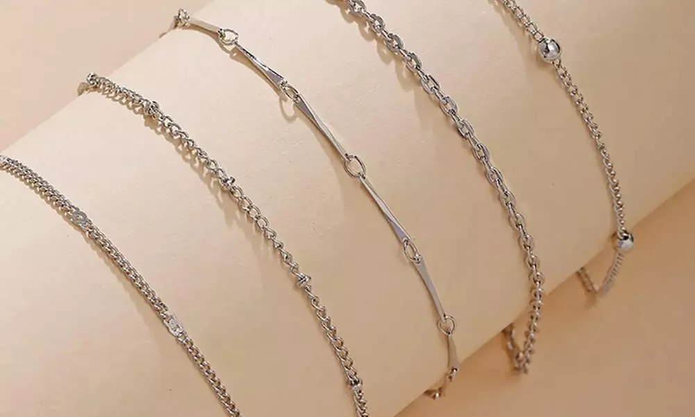 1 of 2 sets van 5 verstelbare enkelbandjes