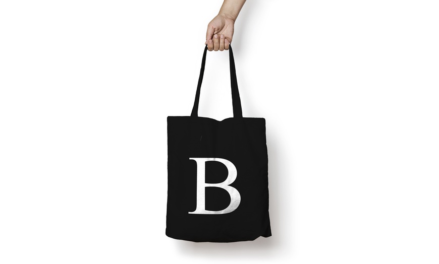 Image 3: Alphabet Letter Cotton Tote Bag