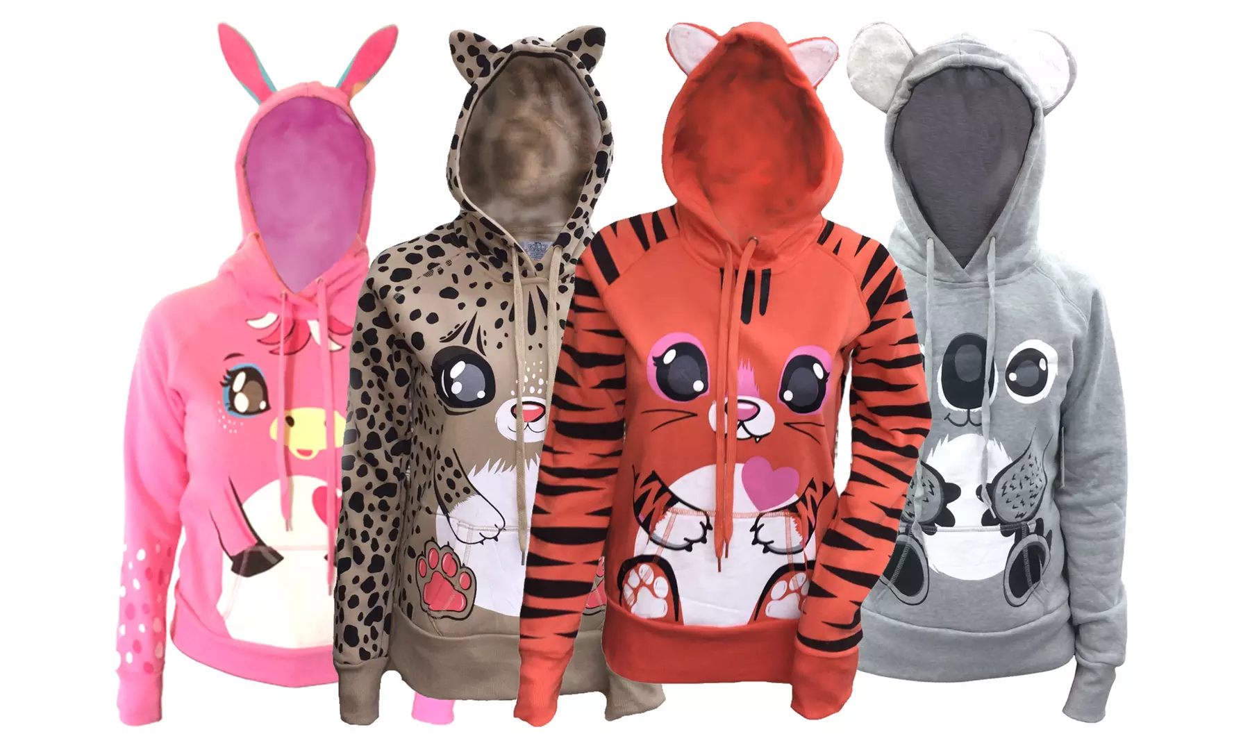 on Animal Print Hoodie with Ears Groupon Goods