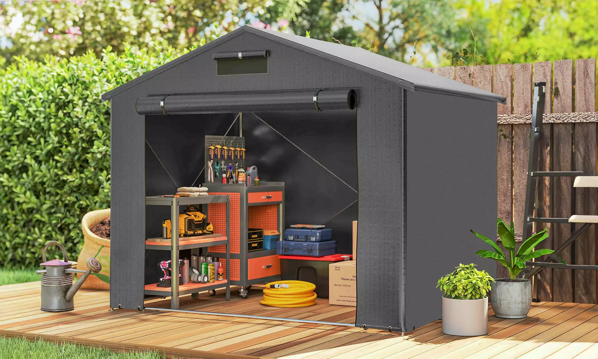 Outsunny Bike Storage Tent and Garden Shed