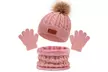 Three Pieces of Kid's Hat Scarf Gloves Set - Second Medium