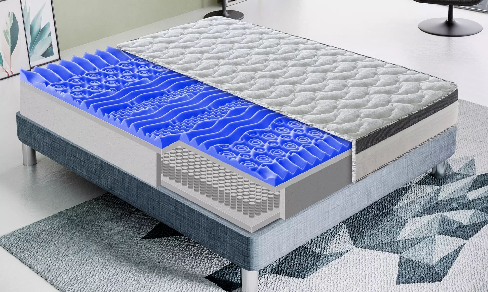 Matelas GRAND CONFORT 30 cm Épaisseur | Mémoire de Forme & Ressorts Enveloppants
