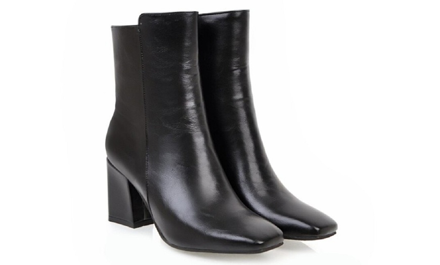 Image 9: Square Toe Ankle Boots
