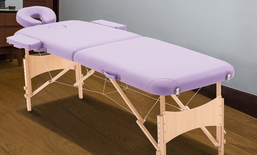 Image 11: HomCom Foldable Massage Table