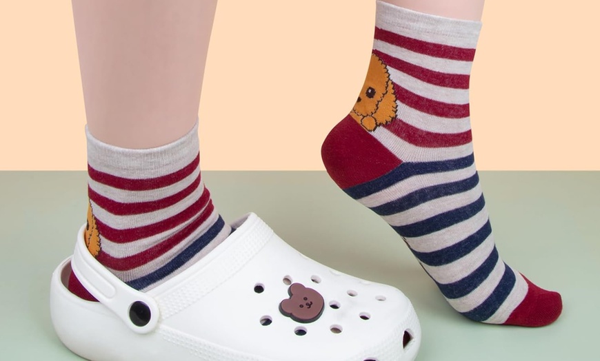 Image 3: 1, 5 ou 10 paires de chaussettes colorées à motifs chiens