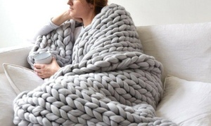 Chunky Knitted Warm Blanket