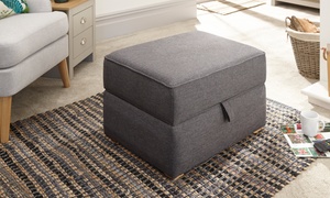 Square Fabric Storage Ottoman...