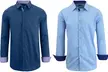 2-Pack Men's Long-Sleeve Solid Slim-Fit Casual Dress Shirts (S-5XL) - Second Medium