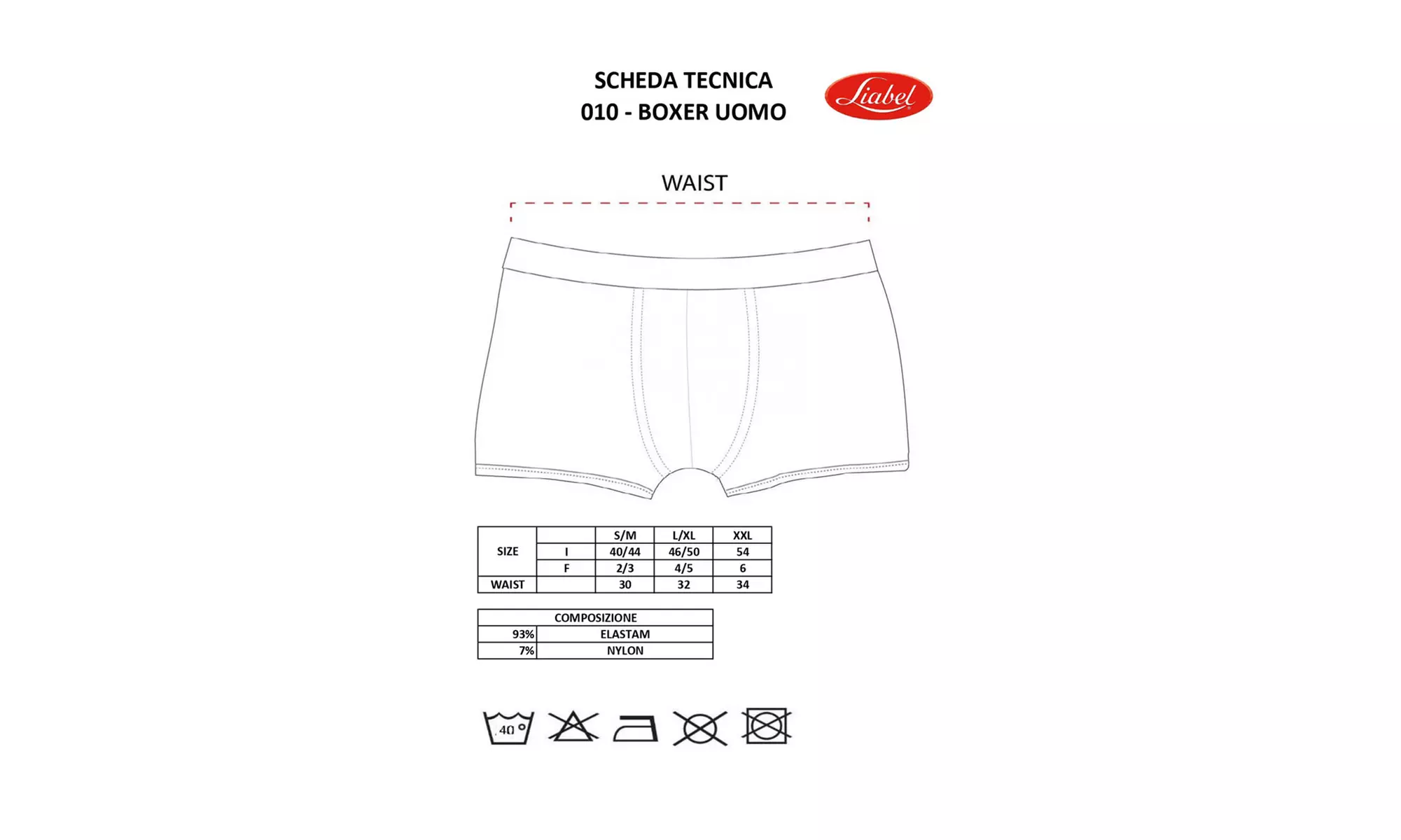 Set da 6 boxer o slip in cotone bielastico Seamless Liabel