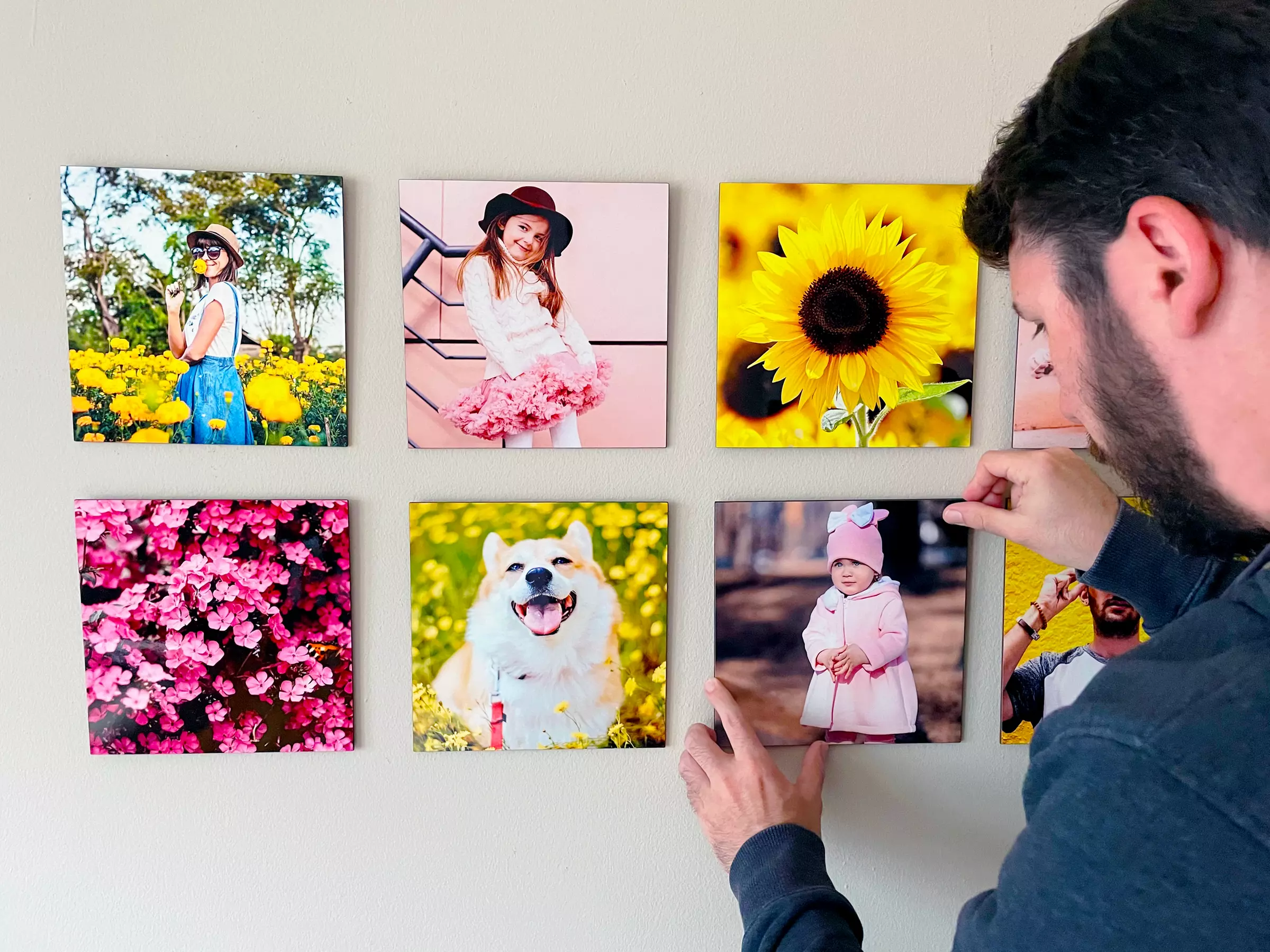 Custom glossy canvas tiles perfect for any room decor