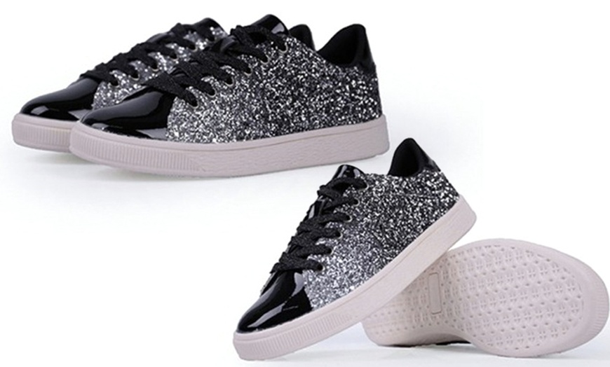 Image 10: Women's Flat Sequin Shoes