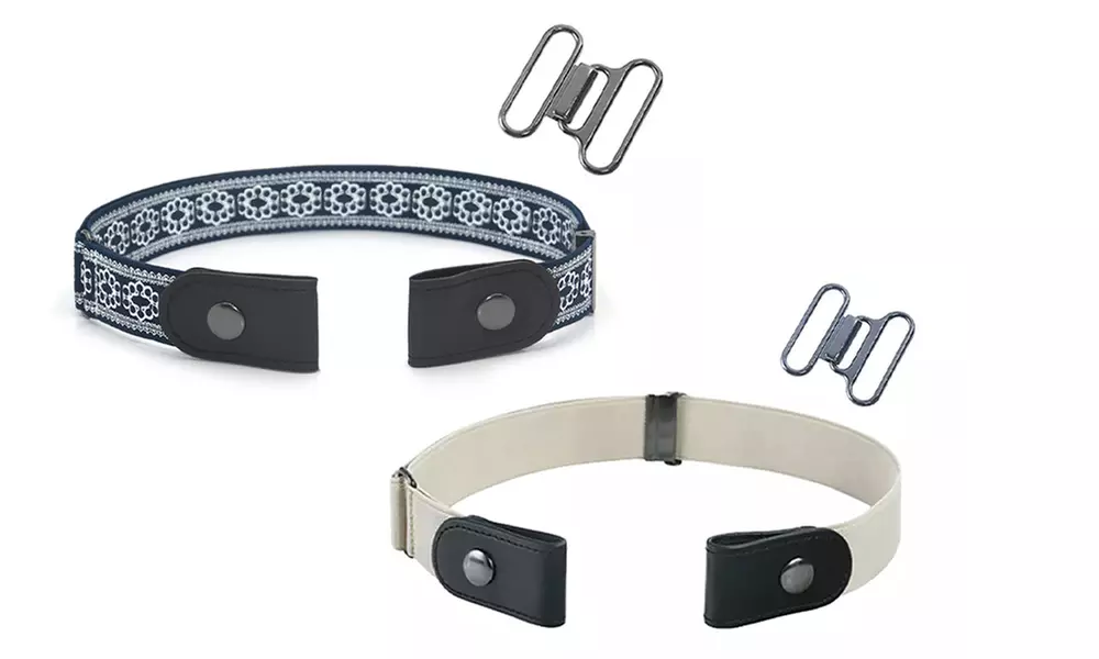 1x oder 2x schnallenloser, elastischer Gürtel