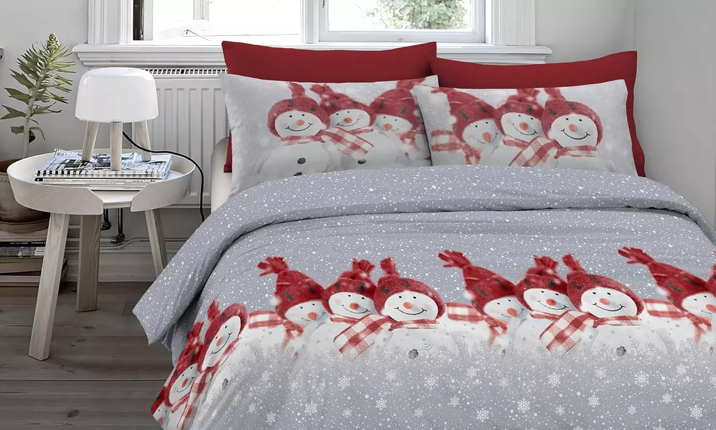 Flanell-Bettwäsche-Set mit winterlichem Motiv