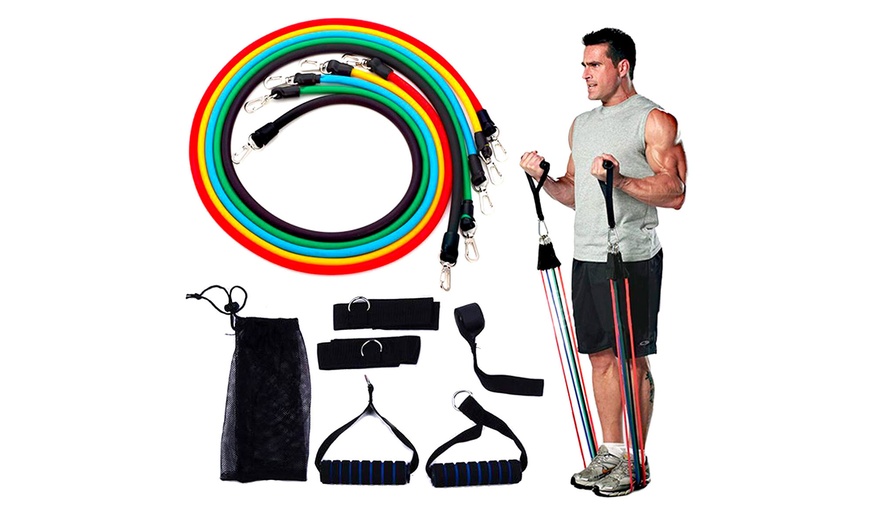 Image 1: 11-Piece Resistance Band Set