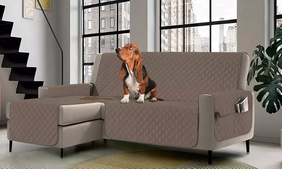 Housse de canapé imperméable, antitache, matelassée et réversible