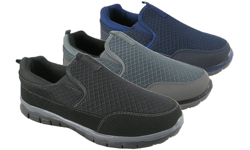 Image 1: Men's Slip-On Mesh Trainers