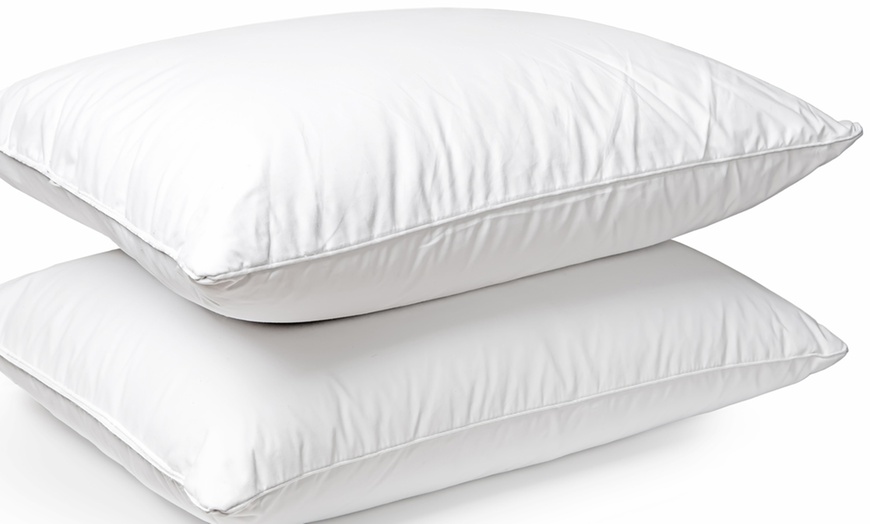 Image 3: 2 or 4 Duck Feather and Down Pillows with 100% Cotton Cover