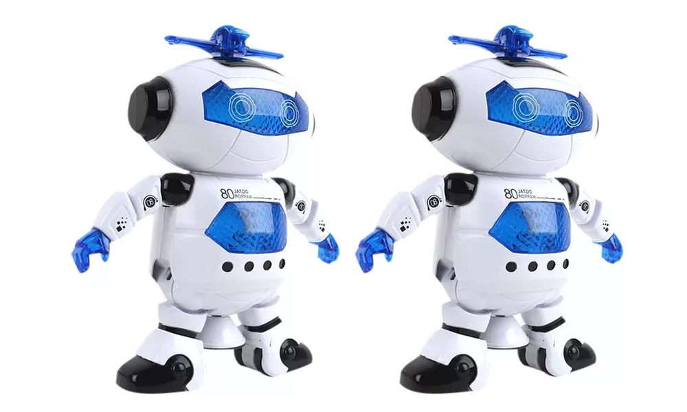 One or Two Kids' Smart Dancing Rotating Space Robots with LED Lights and Music - Second Medium