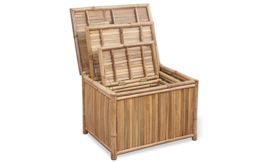 Image 2: Three Bamboo Storage Boxes