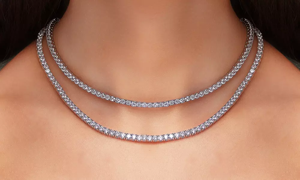 Elements of Love 32.00 CTTW Choker Tennis Necklace Made with Swarovski Elements - Primary Image