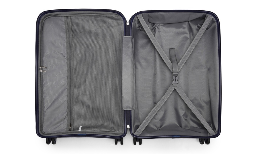 Image 12: One or Four pcs Navy PP Hard Shell Suitcase