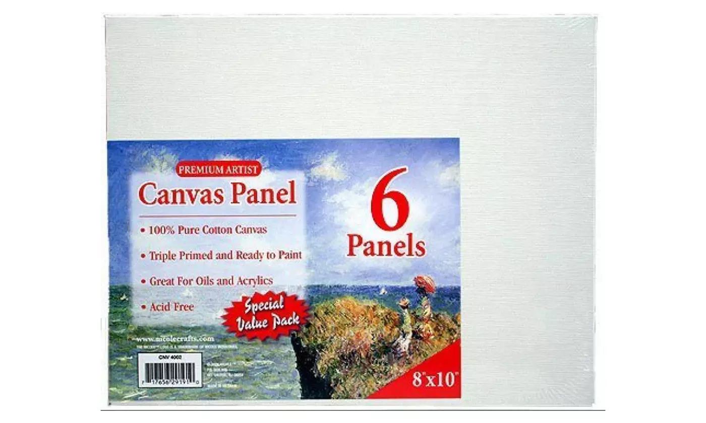 8x10 Blank Canvas Panels (6-Pack) - Second Medium