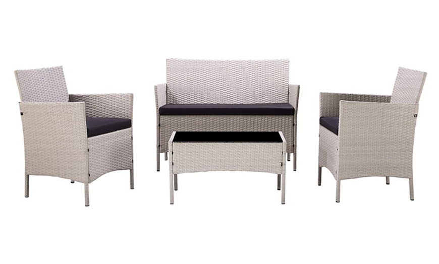 Image 26: 4-Piece Rattan-Effect Lounge Set