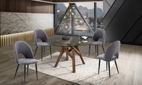 Tavoli rotondi Cork o Tallin in legno massello o vetro, disponibili in 5 modelli