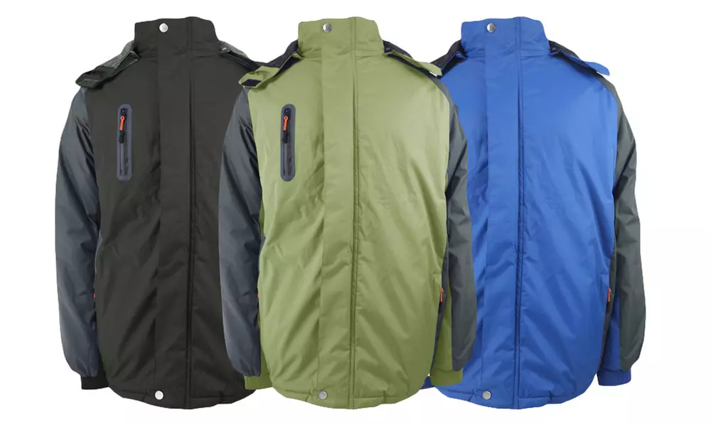 LeeHanTon Men's Colorblock Insulation Jacket with a Detachable Hoody - Primary Image