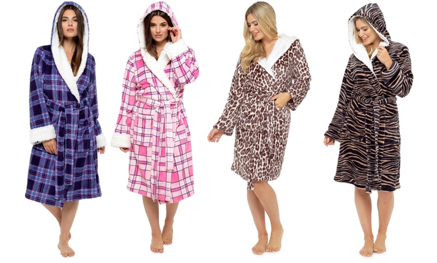 Women's Printed Fleece Robe | Groupon