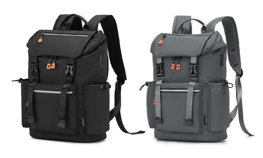 Image 1: Backpack with USB Charging and Dedicated Laptop Sleeve