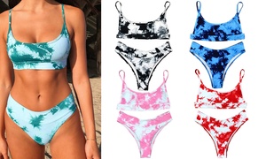 Tie-Dye Bralette Bikini Set