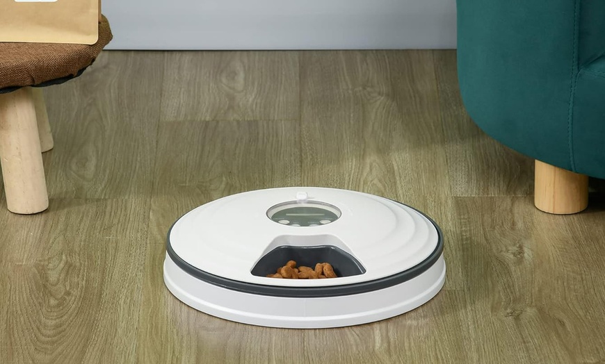 Image 2: Pawhut Automatic Pet Feeder with Digital Timer Six-Meal Food Dispenser