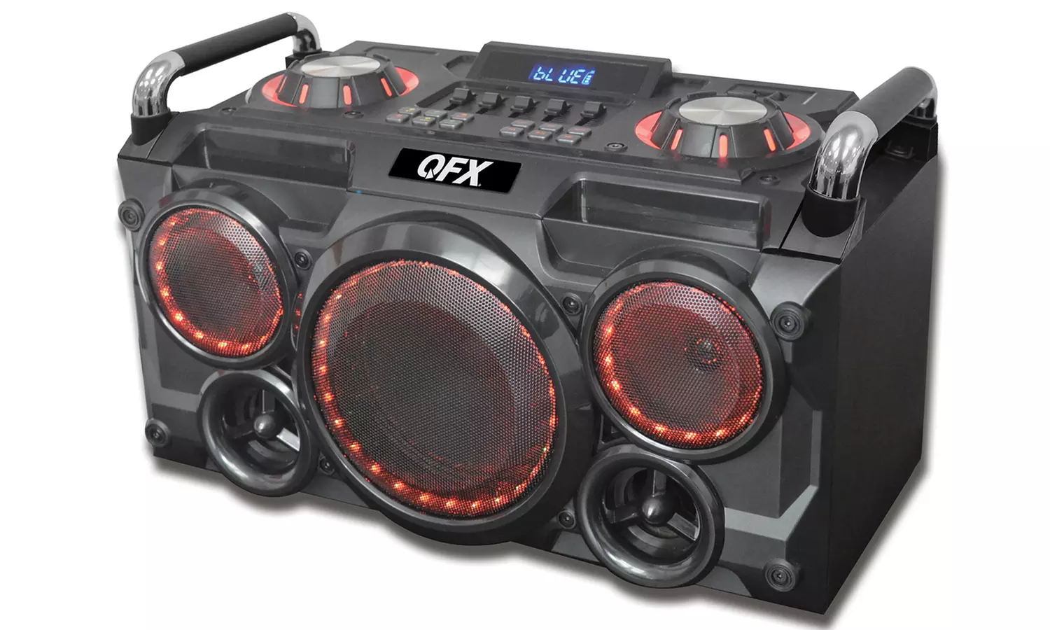 QFX PBX-265 Portable PA Karaoke Speaker and BoomBox System with Lights - Primary Image