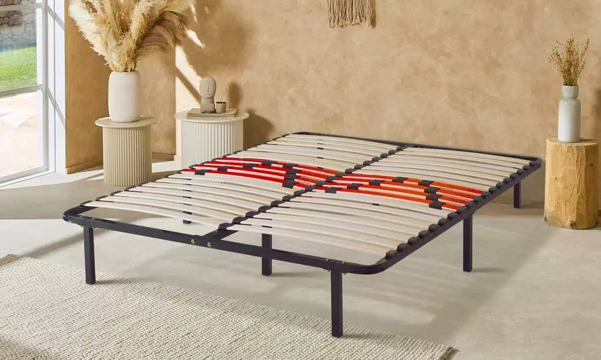 Sommier cadre à lattes morphologiques en métal