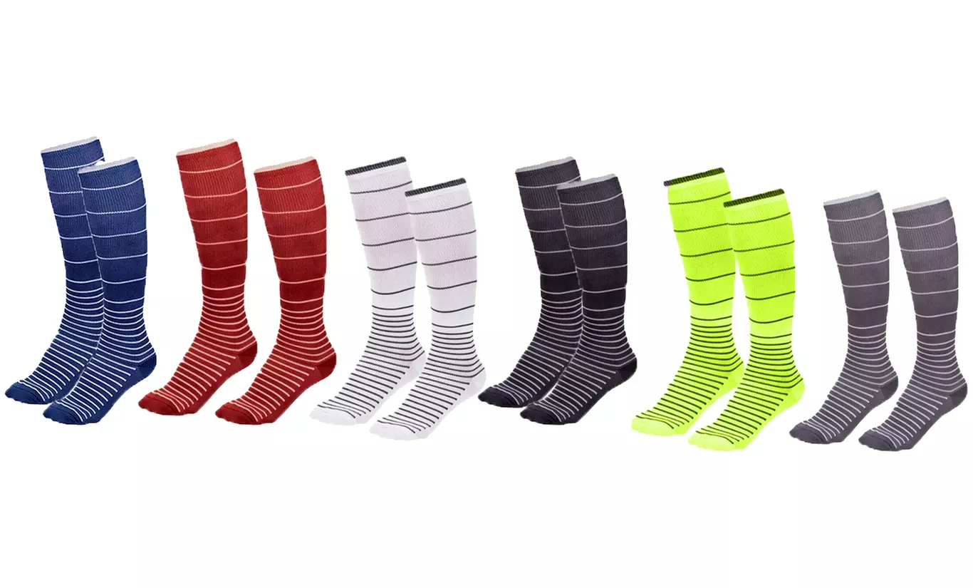 Striped Compression Socks (6-Pack) - Primary Image