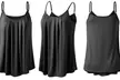 Doublju Women's Front Pleated Cami Tank Top. Plus Sizes Available. - Second Medium