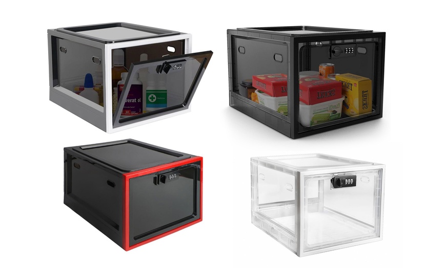 Image 1: Transparent Lockable Storage Box 12.6L