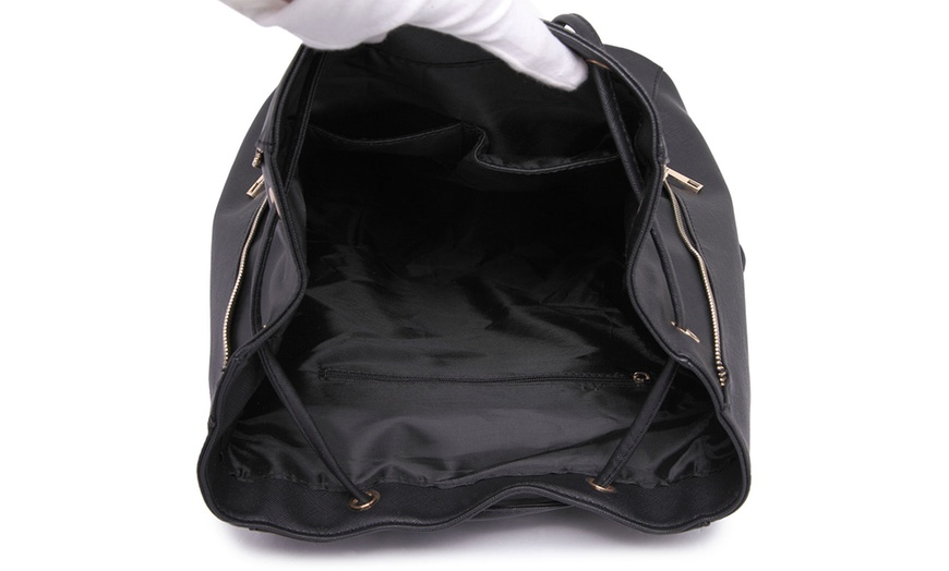 Image 5: Miss Lulu Faux Leather Fashion Backpack