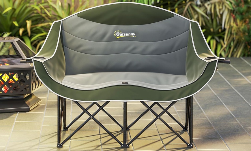 Image 2: Outsunny Double Camping Chair