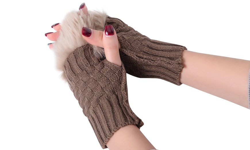 Image 5: Furry Fingerless Gloves