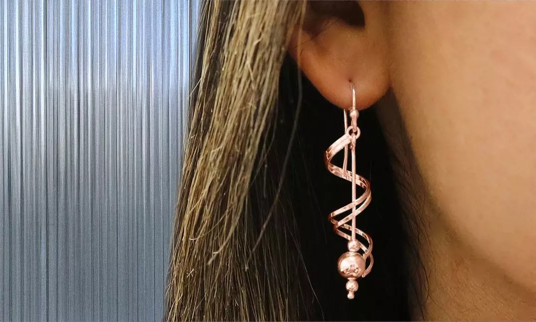 Italian Sterling Silver Spiral Ball Drop Earrings