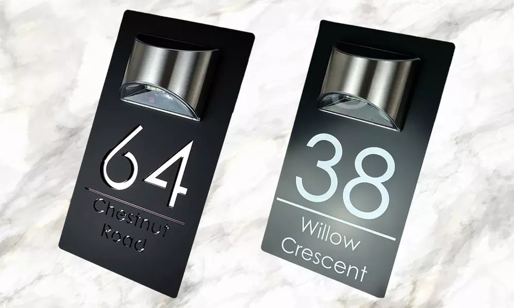 Illuminate Your Home with One or Two Custom Solar House Signs from Justyling ( Up to 83% Off ) - Primary Image