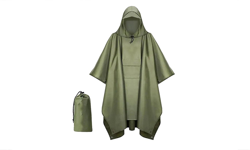 Image 2: Three-in-One Rain Poncho with Hood