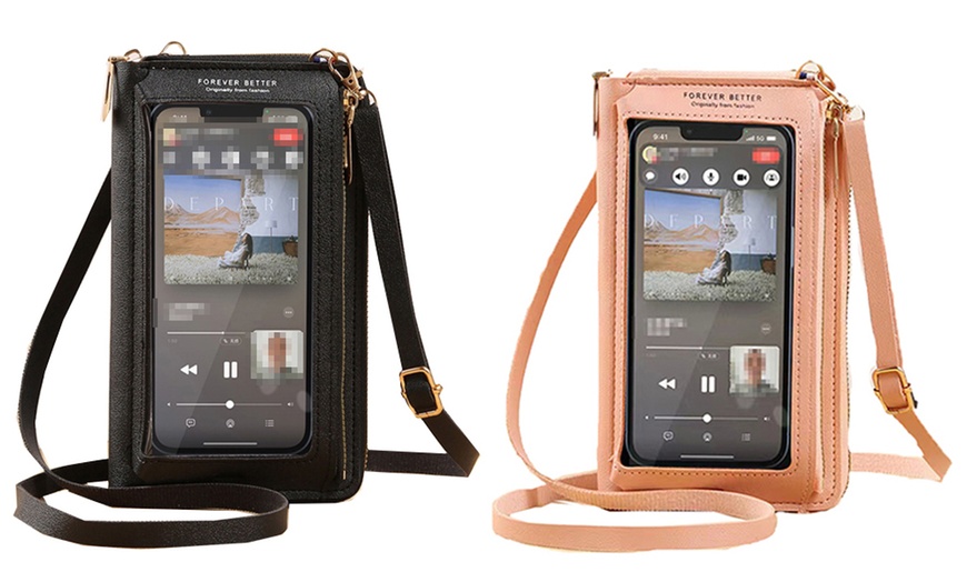 Image 26: Waterproof Crossbody Phone Bag with USB Charger Port