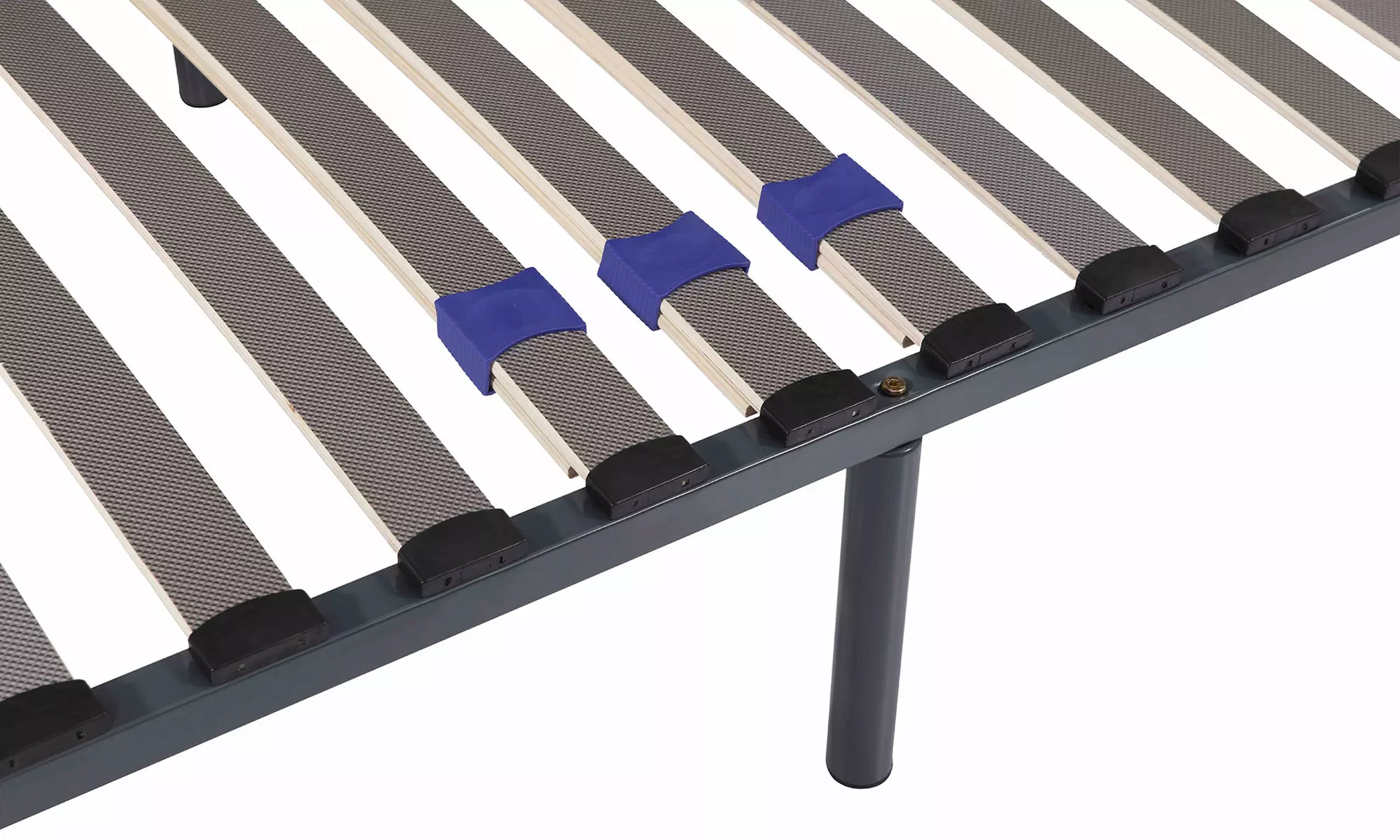 Sommier Styluxe à lattes façon carbone, curseurs réglables, pieds inclus, marque Sampur, livraison offerte - Second Medium