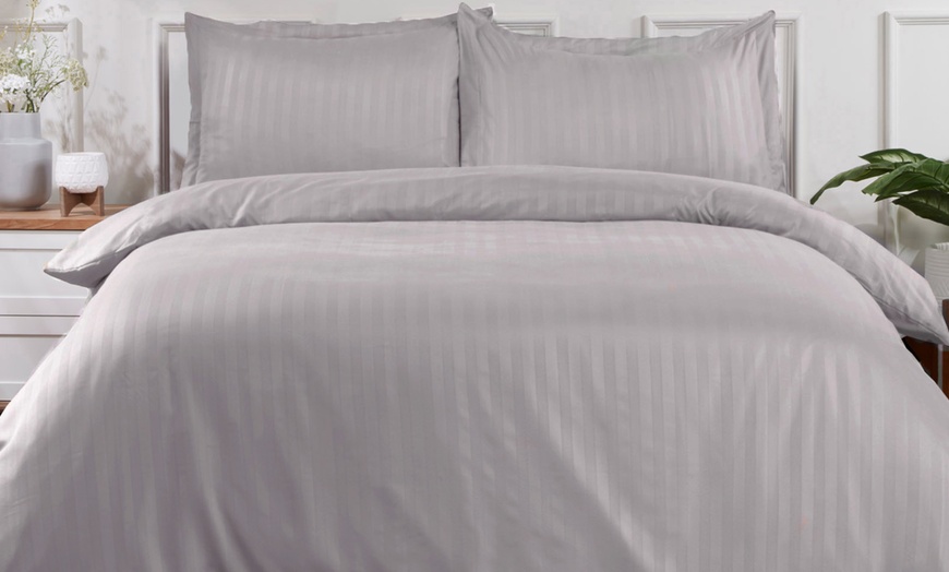 Image 2: Hotel Stripe Soft Touch Duvet Set
